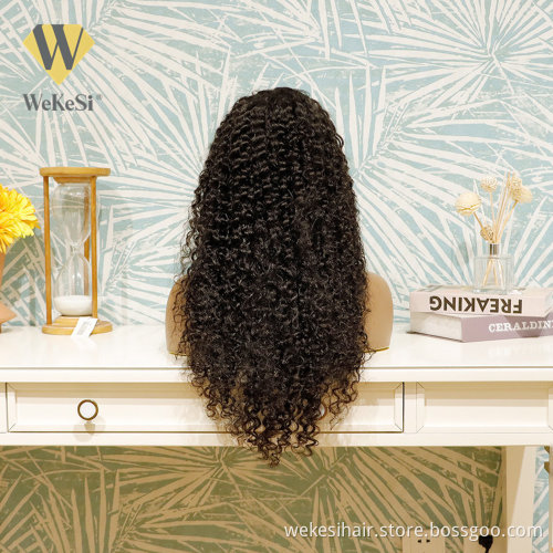 WKS 100% Raw Virgin Indian Human Hair Wig Kinky Curly HD Full Lace Frontal Wig Pre Plucked Lace Front Wig for Black Women